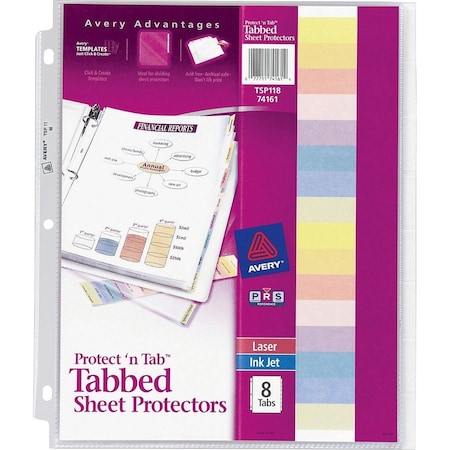 Avery Protector, Sheet, 8Tab, Clear AVE74161